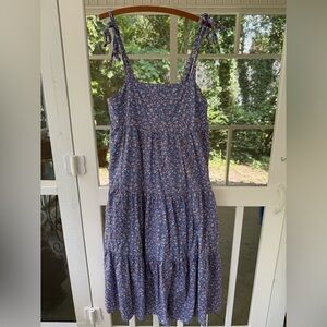 Madewell Blue Tiered Ruffled Sundress